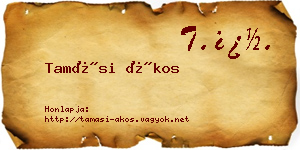 Tamási Ákos névjegykártya